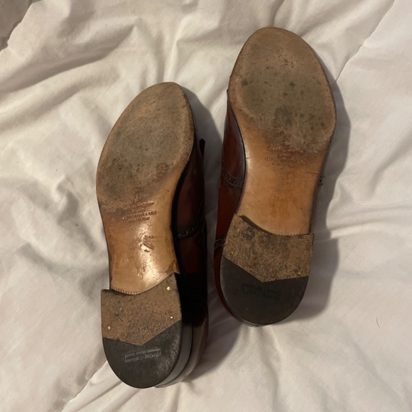 Mens Ferragamo brown leather tassel loafers size 8.5 main image 5